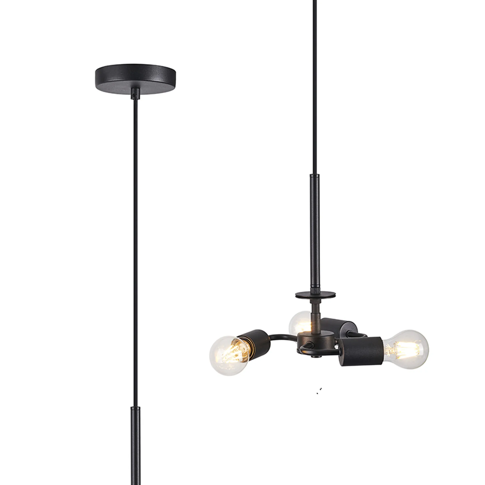 D0970  Baymont Pendant 3 Light Satin Black